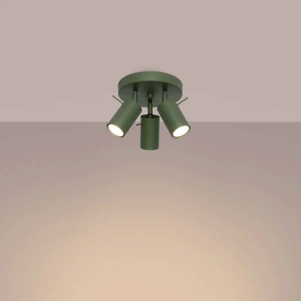 Potrójna lampa sufitowa RING SL.1503 regulowana tubki oliwkowe
