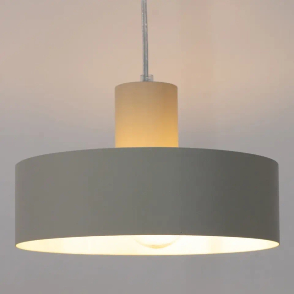 Lampa wisząca nad stół Rif M 41178 do jadalni metalowa szara beżowa