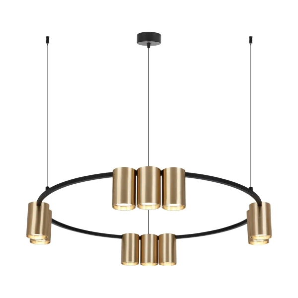 Wisząca lampa pierścieniowa GENESIS ML0375 tubki ring złoty czarny