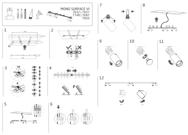 Reflektorowa lampa podtynkowa Mono 7693 downlight nad wyspę czarny