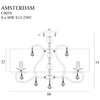 Pałacowy plafon AMSTERDAM C0059 Maxlight szkło tkanina biały