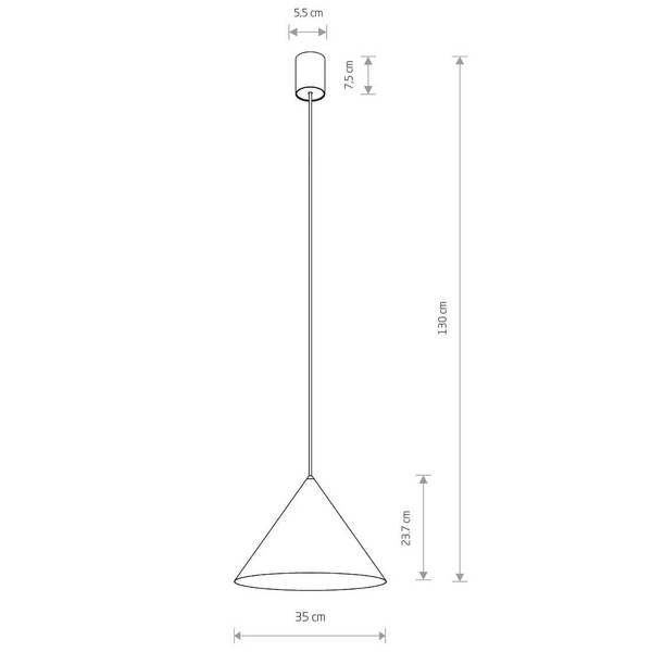 Trójkątna lampa wisząca ZENITH 11485 nad stół szałwiowy