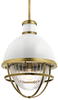 Lampa w stylu retro wisząca QN-TOLLIS-P-NBR biała mosiądz