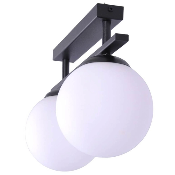 Kulista lampa przysufitowa GLOBE 1211 do salonu szklana czarny biały