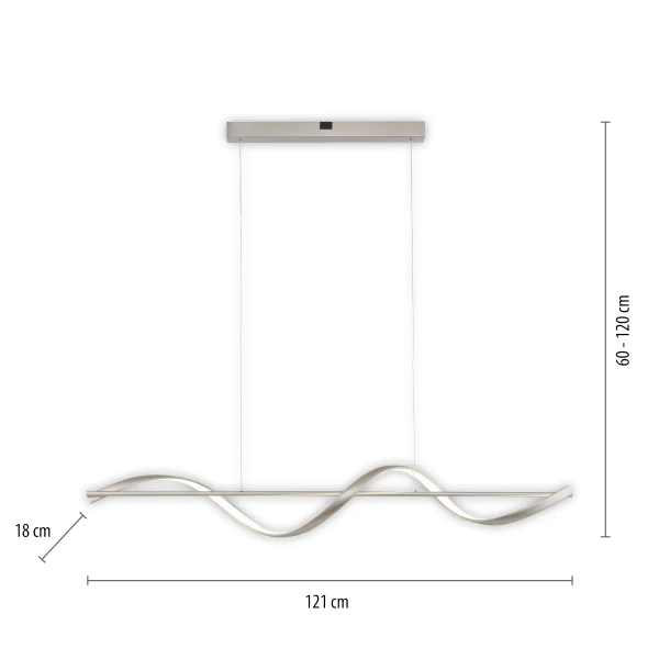 Wisząca lampa Q-SWING srebrny 2385-55 1xLED 24W 2700-5000K do jadalni
