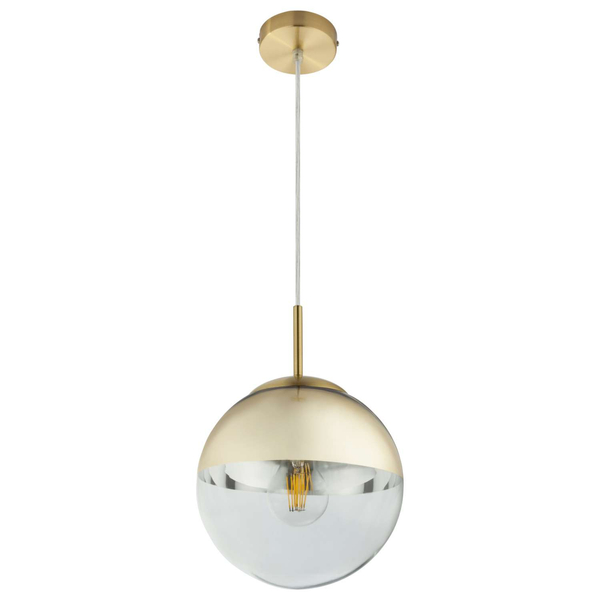 LAMPA wisząca VARUS 15855 Globo szklana OPRAWA zwis kula ball złota przezroczysta