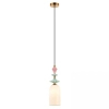Ceramiczna lampa wisząca 22078 szklana kremowa mosiądz