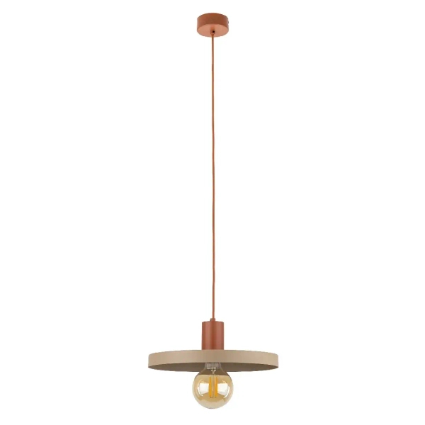 Loftowy wisząca lampa Sila 10954 dysk zwis do jadalni ceglany brązowy