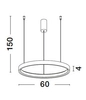 Żyrandol ring LE42794 Luces Exclusivas metalowy LED 42W 3000K czarny