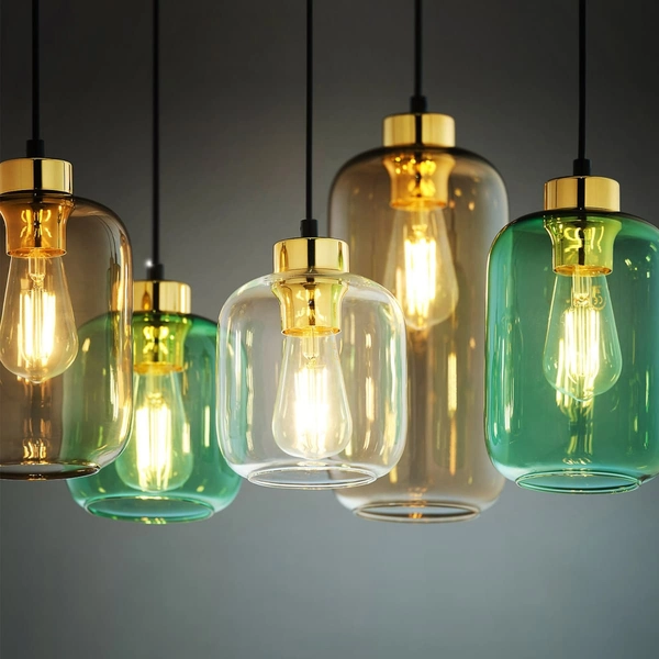 Potrójna wisząca lampa Marco 3325 TK Lighting owalna szklana wielokolorowa