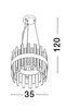 Okrągła lampa wisząca glamour CHOLULA LE42907 Luces Exclusivas nad łóżko złota