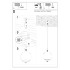 Szklana kopuła wisząca SL.0254 zielona lampa do jadalni