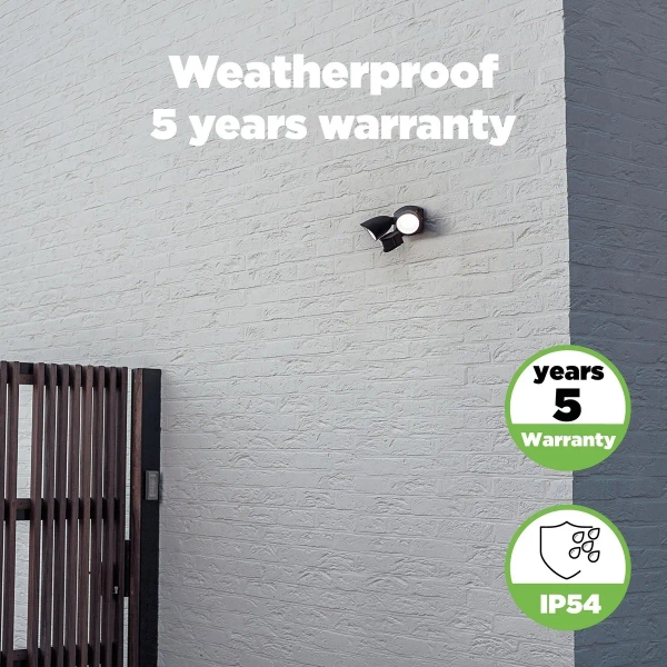 Elewacyjna lampa zewnętrzna Shrimp 7622222012 z czujnikiem czarna
