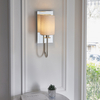 Ścienna lampa abażurowa L&-199515 Light& z lustrem biały nikiel