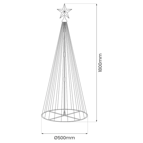 Świąteczna choinka dekoracyjna 180cm EK2403 LED 4W 2700K RGB IP44 biała