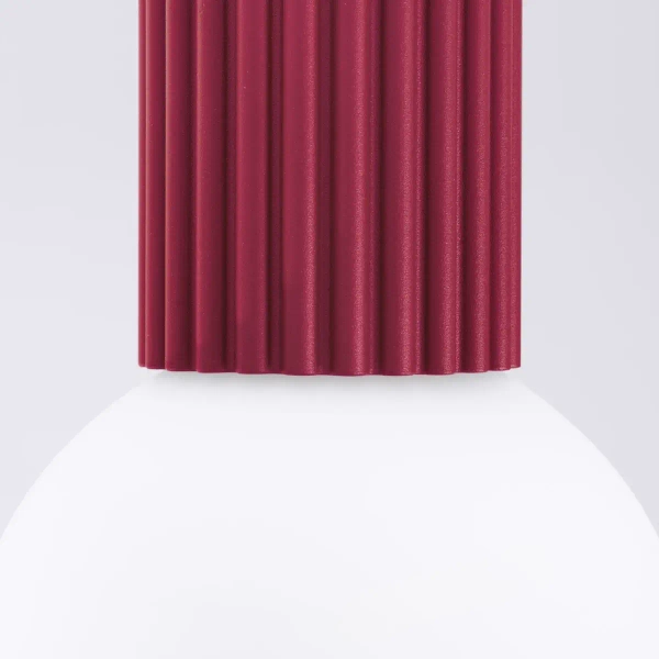 Okrągła lampa sufitowa HALO SL.1748 szklana kula IP44 biała burgundowa