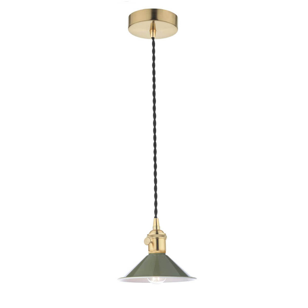 Lampa wisząca nad stół Hadano HAD0140-07 Dar Lighting zielona mosiądz