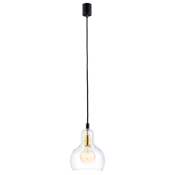 Skandynawska LAMPA wisząca LONGIS 10871105 Kaspa szklana OPRAWA loftowy ZWIS łezka kropla drop złota przezroczysta czarna