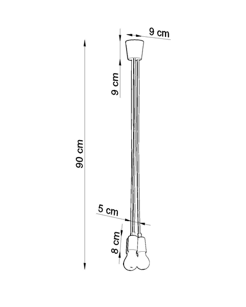 Wisząca LAMPA industrialna SL.0585 pająk OPRAWKA kable ZWIS przewody pomarańczowa