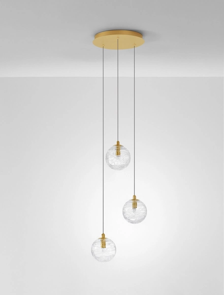 Szklany żyrandol CABRAL LE42904 do sypialni kryształowy złoty