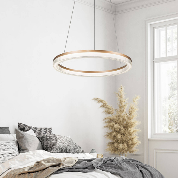 Lampa wisząca ring Midway LP-033/1P L GD Cristal Triangle LED 50W złota