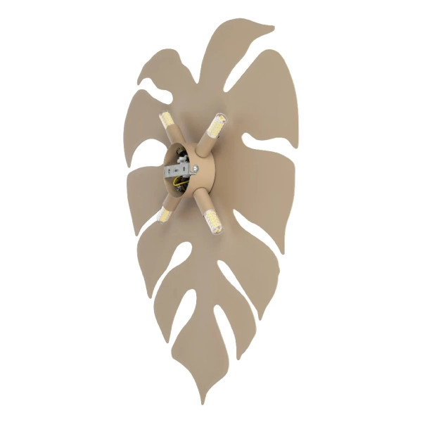 Ozdobna ścienna lampa liść Monstera XL 10627 metalowa beżowy