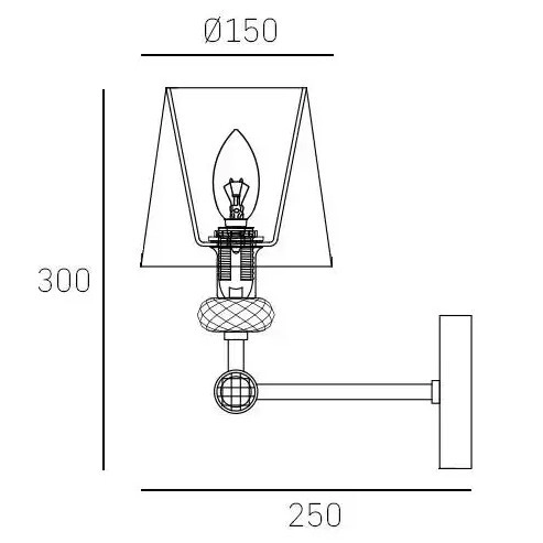 Ścienna LAMPA klasyczna DOHA W01292WH NI Cosmolight sypialniany kinkiet abażurowy z kryształkami biały