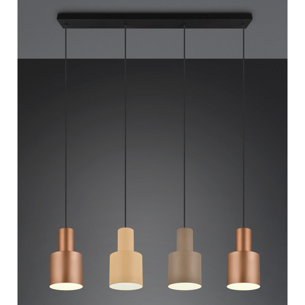 Wisząca lampa ELIOR DL417319400 Trio tubka metalowa czarny brązowy multikolor