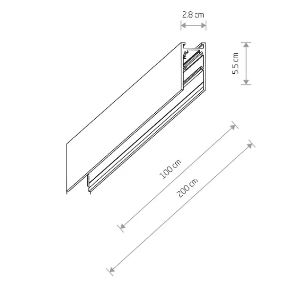 Natynkowy szynoprzewód jednoobwodowy 2M 11627 biały