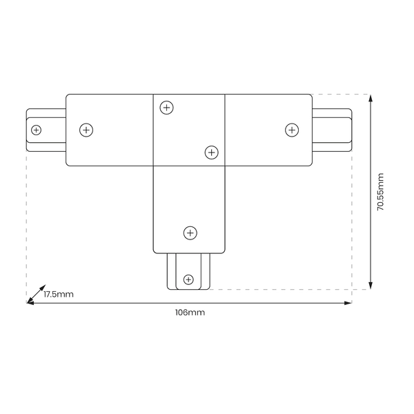 Łącznik-T do systemu jednofazowego Track Light ML0713 biały