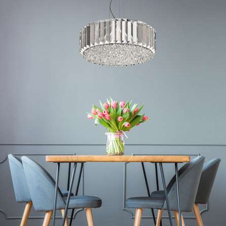 Lampa wisząca PRINCE P0360-05B-F4AC kryształowa glamour przezroczysty