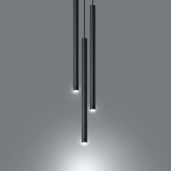 LAMPA wisząca SL.0471 metalowa OPRAWA kaskada ZWIS tuby czarne OUTLET