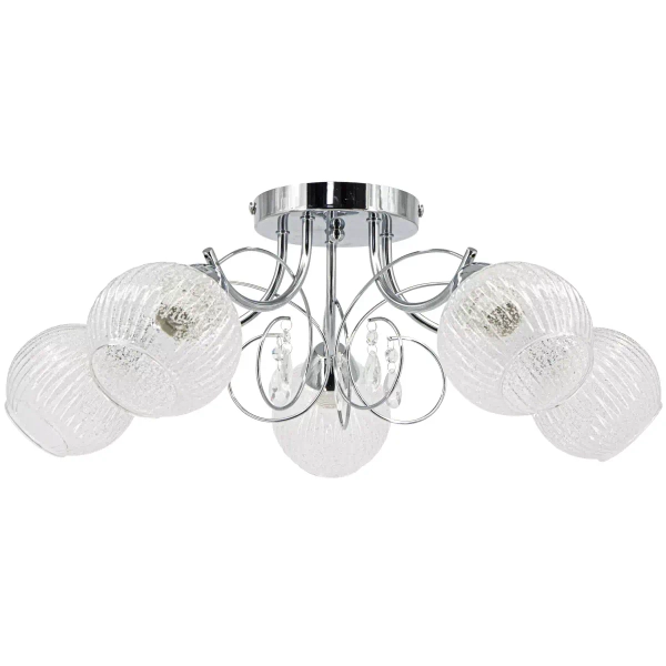 Przysufitowa lampa jadalniana 8964/5 8C szklane kule chrom