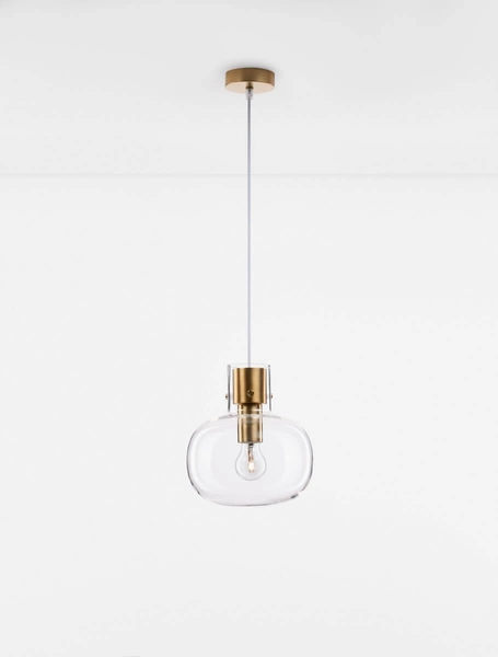 Skandynawska lampa wisząca Padre przezroczysta złota