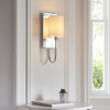 Ścienna lampa abażurowa L&-199515 Light& z lustrem biały nikiel