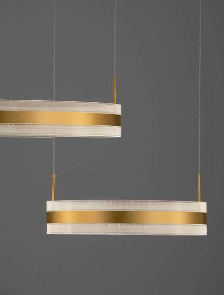 Jadalniana lampa wisząca COLIMA LE42754 pierścienie LED 124W 3000K złote