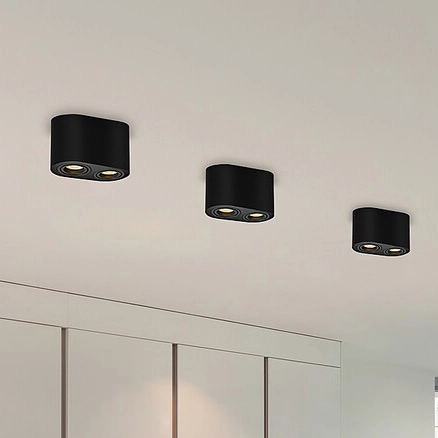 Regulowana lampa natynkowa Kobald 2051 czarny plafon przysufitowy