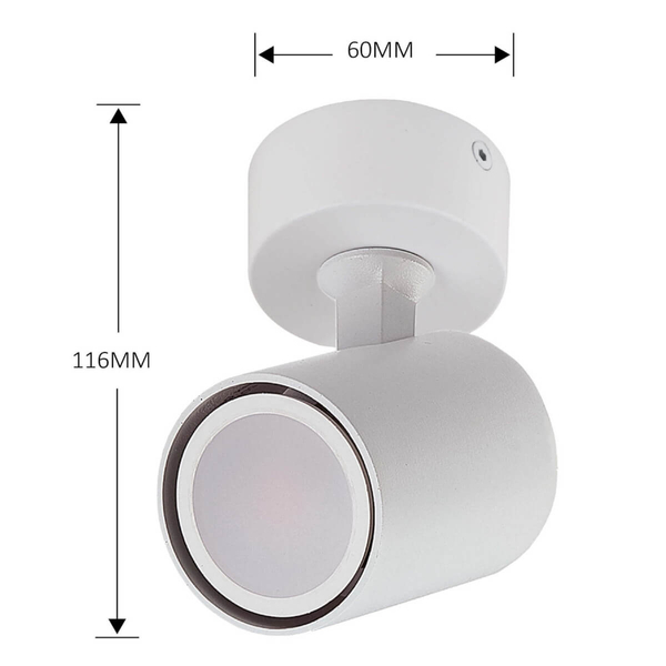 Spot LAMPA sufitowa SNOW LP-731/1W WH Light Prestige regulowana OPRAWA reflektorek metalowa tuba biała