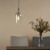 Wisząca lampa na łańcuchu Nida NID0175 dmuchane szkło mosiądz