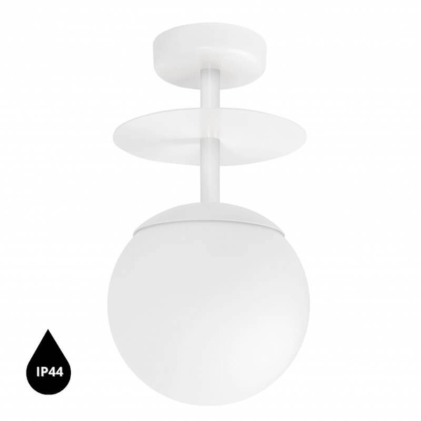 Łazienkowa lampa sufitowa Plaat PLB110S3 szklana dysk IP44 biały