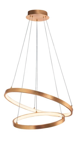Nowoczesna lampa wisząca Nueve do sypialni LED 65W złota