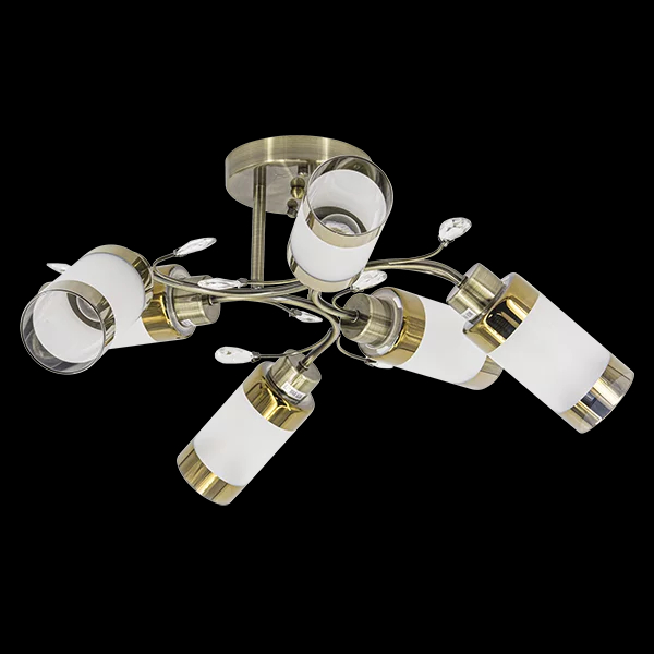 Sufitowa lampa glamour 8267/6 21QG do jadalni mosiądz