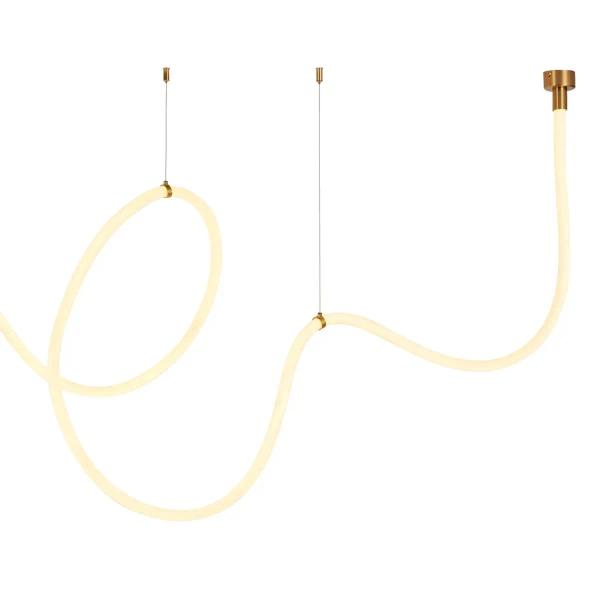 Lampa wisząca wąż led SNAKE MD1021-5 gold biała złota metal PVC LED 72W 3000K 5M do sypialni