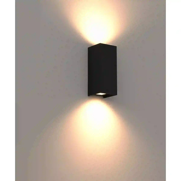 Ogrodowa lampa ścienna góra-dół ZERMAT czarna W0467 2xLED 24W 3000K IP65 na taras