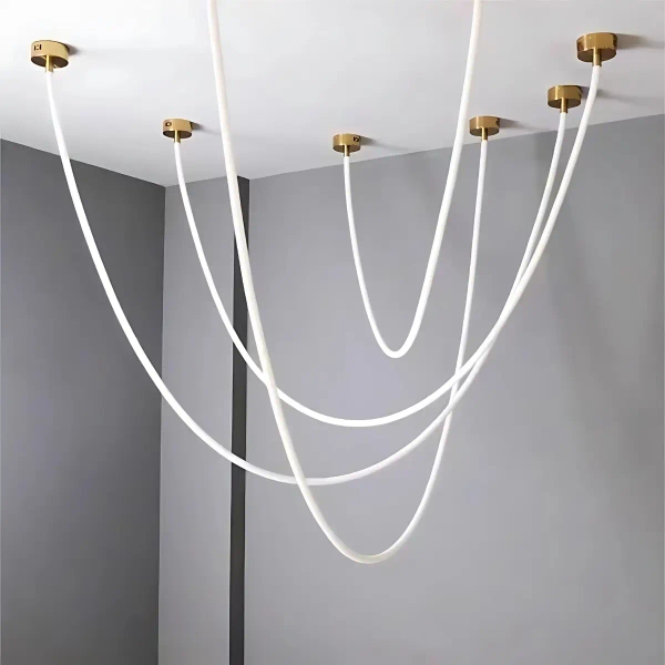 Salonowa wisząca lampa Skyline LWSL-WW-3M LED 60W 3000K wężyk złoty