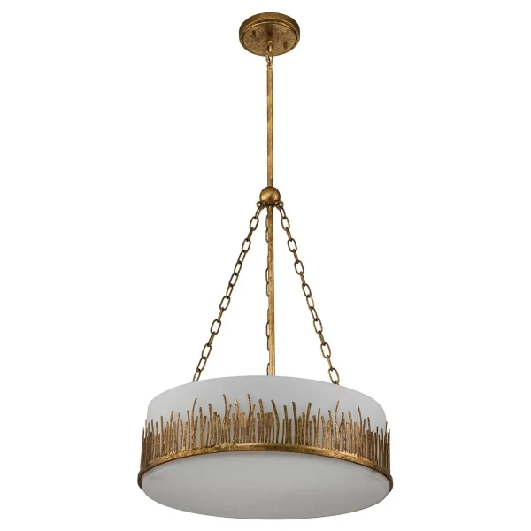 Lampa wisząca nad stół Sawgrass QN-SAWGRASS-3P-DG-O z łańcuchami złota