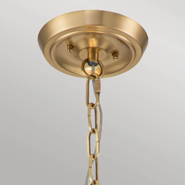 Lampa wisząca łańcuchowa Gotham QZ-GOTHAM-P-BB Quoizel tkaninowy abażur mosiądz