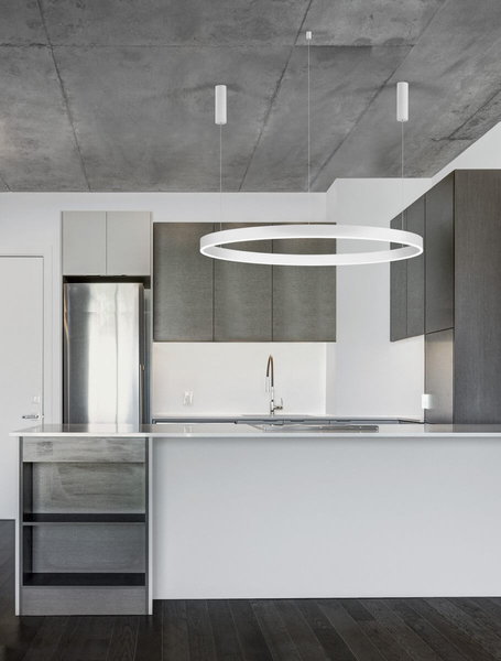 Okrągła lampa wisząca JACA LE42767 do pokoju LED 70W 2700-6000K biała