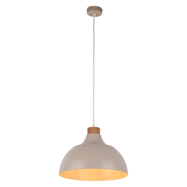 Kopułowa lampa wisząca Cap 5664 TK Lighting do salonu drewniana beżowa