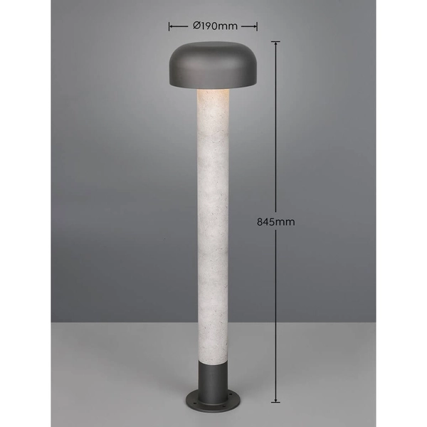 Metalowy słupek ogrodowy FRASER 462560178 grzyb IP54 szary